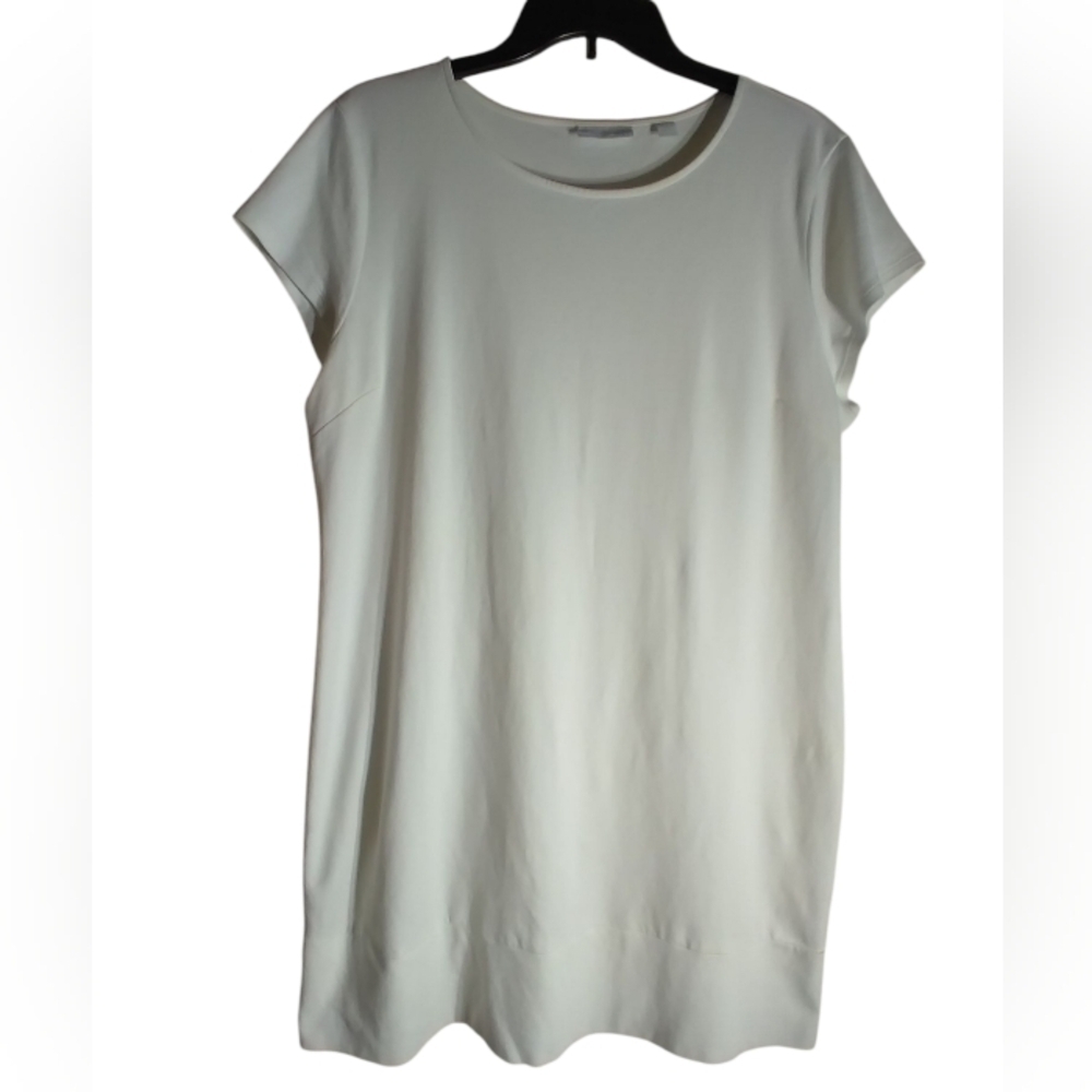 New York & Company White Cotton T Shirt Dress Size XL Beachy Resortwear
